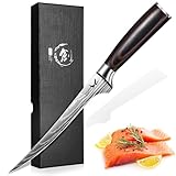 Golden Bird Filetiermesser für Fisch und Fleisch, 18 cm Ausbeinmesser Profi aus deutschem Edelstahl, flexibles Küchenmesser mit ergonomischem Holzgriff