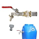 Regen Barrel Spigot Messing Wasserhahn Kit, 1/2 Zoll Drehkugelventil Wasserhahn für Regenwassersammlungen, Wannen, Fässer und Poolsysteme