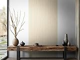 Selbstklebende Tapete Beige Holzoptik Skandi Holzpaneele für Wand und Möbel 6,00 x 0,53m