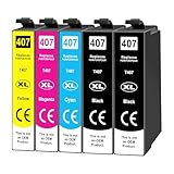 Yowell 5X 407XL Druckerpatronen Kompatibel für Epson 407 XL Tinte für Workforce Pro WF-4745 WF-4745DTWF