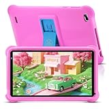 qunyiCO Tablet Kinder 7 Zoll Android 10 | Lern-Tablet für Kinder von 3-12 Jahren mit Elternsteuerung, 2 GB + 32 GB, Dual-Kamera, WLAN | vorinstallierte App + Schutzhülle (pink-1)