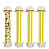 LEKEFETO 4 Stück Groß Fliegenfalle für Innenbereich & Außenbereich, Fliegenfänger Mückenfalle mit Klebestreifen, Fruchtfliegenfalle, Obstfliegenfalle für Innen und Außen