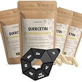 Cupplement - 4 Beutel Quercetin Extrakt 60 Kapseln - Kostenlose Pillendose - 10:1 Extrakt - Quercitin - 500 mg - Kein Pulver 250 mg - Ohne Zink, Vitamin C, 1000mg, Broomhexin, Bromelain - Komplex