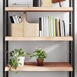 Fasba Wandregal, Wandablage, Hängeregal für Wohnzimmer, Schweberegal Bücherregal, Büroregal, Regal, 80x40x(2-6) cm Massivholz Eiche Unbehandelt