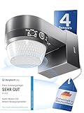 HUBER Motion 100 Infrarot Bewegungsmelder 360° mit 4 Sensoren und Fresnel-Linse - IP65 Bewegungsmelder LED geeignet I inkl. Unterkriechschutz & Bereichsbegrenzung, Wand-/Deckenmontage, anthrazit
