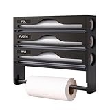 Organizer für Frischhaltefolie mit Schneider – Spender mit Schneider für Aluminiumfolie und Etiketten – multifunktionaler Behälter, wiederverwendbar, platzsparend, Organisation für Küche, Schrank