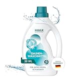 HAKA Daunenwaschmittel 1 Liter Flasche I Zur Reinigung von Daunenprodukten I für 20 Waschgänge | Verbessert die Wärmedämmeigenschaft I Mit Aufpolsterungseffekt