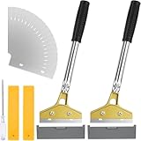 Tapetenentferner Set, 2 Stück Tapetenschaber mit 20 Ersatzklingen, Fensterschaber mit Gummigriff und Schutzhülle, Tapetenkratzer für WandoberfläChen Glas Entfernen von Bodenfliesen Kleber (4'')