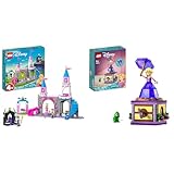 LEGO Disney Princess Auroras Schloss Spielzeug & Disney Princess Rapunzel-Spieluhr, Prinzessinnen Spielzeug zum Bauen mit Rapunzel Mini-Puppe, Diamantkleid und Chamäleon Pascal für Kinder 43214