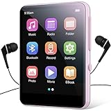 64GB MP3-Player mit Bluetooth 5.3, Tragbarer HiFi-Sound MP3 Player, 2,4 Zoll Full-Touchscreen, Eingebauter HD-Lautsprecher, UKW-Radio, Diktiergerät, E-Book, Inklusive Kopfhörer, bis 128GB TF Karte
