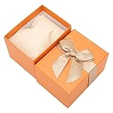 Syrisora ​​Uhren-Aufbewahrungsbox, Schleife, Uhrengehäuse, Uhren-Geschenkbox für Weihnachten, Jahrestag, Geburtstag (Orange)