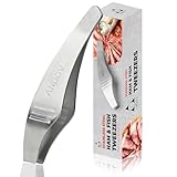 ANDOV Profi-Edelstahl-Kochpinzette für Schinken & Fisch - Mit Servierzange Fleischpinzette Grätenzange Küchenpinzette Ideal für Serrano & Iberischer Schinken Fish Tweezers, 13 cm