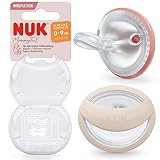 NUK MommyFeel Babyschnuller | 0−9 Monate | stillfreundliche Sauger | BPA-freies Silikon | Blush & Sandstone | 2 Stück