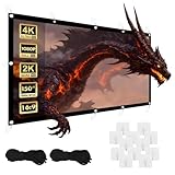 Maclean Tragbare Projektionswand – Hochwertige Polyester-Leinwand mit 25mm Schwarzem Rand, 179° Betrachtungswinkel und Einfache Montage (150', 300x220cm, 4:3)