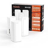 Tenda Nova MX12 Mesh WLAN WiFi 6 System - AX3000 Dual Band WLAN Mesh System [Reichweite bis zu 650m² & 160 Geräte] - 9X Gigabit Port - Ersetzt WLAN Router & Repeater - Kompatibel mit Alexa - 3er-Pack