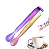 Zuckerzange, U-förmige Eiszange aus Edelstahl – verdickte Mini-Servierzange für Vorspeisen, Desserts, Salat, Grillen, U-förmiger Zuckerwürfel | Silberner Edelstahl für Eiswürfel, Dessert, Buffet, Pick