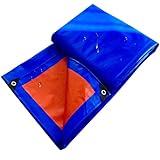 Abdeckplane 270 x 350 cm vor Witterung - Uv-Stabil, Beidseitig Beschichtet, Wasserfest, Langhaltig Wasserdicht Campingzelt für Poll Gartenmöbel Trampolin Auto, Blau A