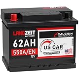 LANGZEIT US Autobatterie 62Ah 12V USA Batterie US Car Batterie 60Ah 63Ah Starterbatterie Gewinde Pole