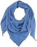 fashionchimp BASIC-Dreieckstuch in Uni-Farben aus 100% Baumwolle, Dreieck Musselin-Schal, leichtes Tuch für Damen und Herren (Jeans-Blau)