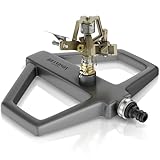 Brandson - Rasensprenger Impulsregner Metall – Intervall Sprinkler – Kreisregner – große Flächen bis 314 m2 – 20 m Reichweite - Bewässerungssystem – Schnellkupplung ¾ Zoll auf ½ Zoll