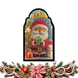 Hologramm-Spiegel, Weihnachtsmann, beleuchtet, holografischer Weihnachtsmann, LED-Neuheit, Ornament, festliche Dekoration für Zuhause, Wand, Schlafzimmer, Erwachsene, Party, Weihnachten, Urlaub