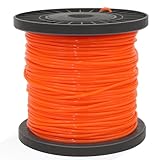 Zeqeey 2,4 mm x 100 m Rasentrimmerschnur Rund Mähfaden Trimmerfaden Fäden, Nylonschnur Rasentrimmerfaden für Garten Rasentrimmer und Elektro-Trimmer, Orange I24X