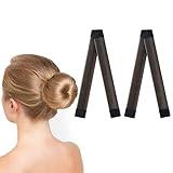 URAQT Dutt Maker, 2er Pack Flechthilfe Haare Mädchen Und Damen, Haarstrickwerkzeug Zubehör DIY-Haarstyling für Lange und Kurze Haare,Braun Donut Hair Bun Maker für Kinder Dutt Haar（Dunkelbraun）