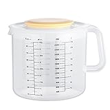 2,5 l Backmessbecher Skala Rührschüssel mit Deckel transparent Home Mixbecher Backen Messbecher mit Deckel