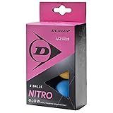 Dunlop Nitro Glow 6er Tischtennis Bälle bunt, Freizeitspieler