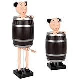 LYPPUL Lustiger Zigarettenspender, Pop up Holzfass Zigarettenschachtel für 9 Zigaretten, Zigarettenhalter Lustiger, Automatisch Aufspringendes Zigarettenetui Geschenk für Mann Party Streichgeschenk