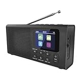 EMOS - DAB+ Radio mit Bluetooth und Dual-Stromversorgung - tragbares Digitalradio mit Wecker, Sleeptimer und 40 Speicherplätzen - 4x Schnellwahl - Küchenradio DAB+FM mit TFT LCD Farbdisplay - Schwarz