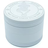 Green Genie - Premium Keramik Grinder - Weiß - ⌀63mm groß - Keramik beschichtet - inkl. Glasmundstück, Pinsel. Pollenschaber und hochwertiger Tragetasche