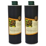 Kürbishof DEIMEL Steiermark/Austria - Sparangebot 2 x 1000 ml Dose - Original Steirisches Kürbiskernöl g.g.A. - Jährlich prämiert