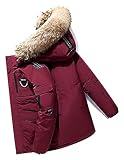 WEITING Herren Daunenjacke Big Goose Herbst Und Winter Verdickter Mantel Canada Style Warmer Schneemantel Herrenjacke (Color : Rouge, Size : L)