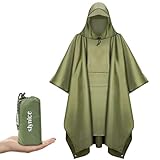 Stynice Leicht Wasserdicht Regenponcho Herren & Damen - Mehrzweck Regenjacke Outdoor mit Kapuze Faltbare Tasche für Camping Wandern Hikking - Atmungsaktive 3in1 Regencape