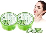 Organic Aloe Vera Gel for Face & Body, Soothing Aloe Face Multipurpose, Hydrating Aloe Gel, Ideal für Sonnenbrand Reparieren, trockene strapazierte Empfindliche Haut-für Gesicht, Haare & Körper (2PC)