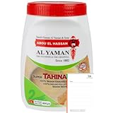 Al Yaman Tahineh 454g | Original libanesische Sesampaste aus 100% reinem Sesam | Veganes Tahin/Sesammus ohne Zusätze | Ideal für Hummus + Ben's Garden Notiz Set