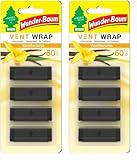 Wunder-Baum Vent Wrap | Lufterfrischer fürs Lüftungsgitter | Bietet langanhaltenden Duft | Unauffälliges Design | Vanilla, 4 Stück (Packung mit 2)
