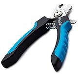 PetPäl Profi Krallenschere für Hunde & Katzen in Tiersalon Qualität - Krallenschneider, Krallenpflege für daheim - Klauen Pflege einfach & sicher für Zuhause durch den Abstandshalter - Safety Guard