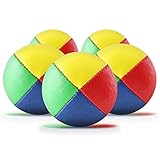 Diabolo Freizeitsport Jonglierbälle 5er Set, 62mm Jonglierball mit nachhaltiger Vogelhirse gefüllt, wasserabweisend, Kunstleder, für Kinder & Anfänger