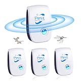 Ultraschall Schädlingsbekämpfer, 4 Stück Insektenschutzmittel Moskitoschutz Innenräumen Pest Repeller, Schädlingsbekämpfung Insekt gegen Moskito, Kakerlake, Mäuse, Spinnen, Fliegen