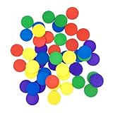 NUOBESTY 150 Stück Holzscheiben Lernspielzeug für Bunte und Mathehilfe Pädagogisches Werkzeug Rechenfähigkeiten und Farberkennung