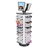 GDSKR 360° Drehende Sonnenbrillen Brillenhalter, 44 Stück Brillen-Display-Ständer Sonnenbrillenständer mit Spiegeln, für Brillenmessen Modeaccessoiregeschäften Wohnungen