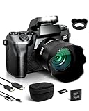 Fine Life Pro Digitalkamera 4K 64MP Fotokamera mit 4.0' Touchscreen, 16X Digitalzoom Kompaktkamera Mit Selfie-Frontkamera für Anfänger mit WiFi, mit Kameratasche, Haube, 64GB TF-Karte