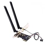 chenyang PCI-E X1 auf NGFF A+E/E-Key Drahtlose Netzwerkkarte PCI Express Erweiterungskartenadapter mit Doppelantenne für Wifi5 Wifi6 Wifi6E,Bluetooth 5.3(USB-Anschluss),unterstützt Windows 11/10