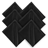 ACWOO 6 Brillentücher 15x18cm– Mikrofaser Reinigungstuch, Brillenputztücher Extra Weich & Saugstark, Schwarz