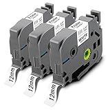 Pristar 3x Kompatibel für Brother P-touch Bänder für TZe-231 TZe231 TZ-231 TZe 12mm Schriftbänder für Brother P-Touch H100R H100LB H105 H110 H101 H107B D210 H100LB D410 H200 1000