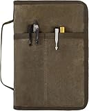 Klassische Gewachste Leinwand Reißverschluss Notizbuch Cover,Tasche für Tagebuch, Tagebuchhülle für Feldnotizen,Wasserfeste Abdeckung für Moleskine Cahier 5x8 Notizblöcke,A5 LEUCHTTURM (Braun)