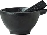 JADE TEMPLE 17403 Mörser mit Stössel aus Gusseisen, Schwarz