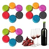 18 Stück Wiederverwendbare Silikon Kronkorken, Hochwertiger Silikon Kronkorken Verschluss, Kronkorken Verschluss Silikondeckel, Bierdeckel für Bier Verschluss, Siegel Flaschen Verschluss für Bier